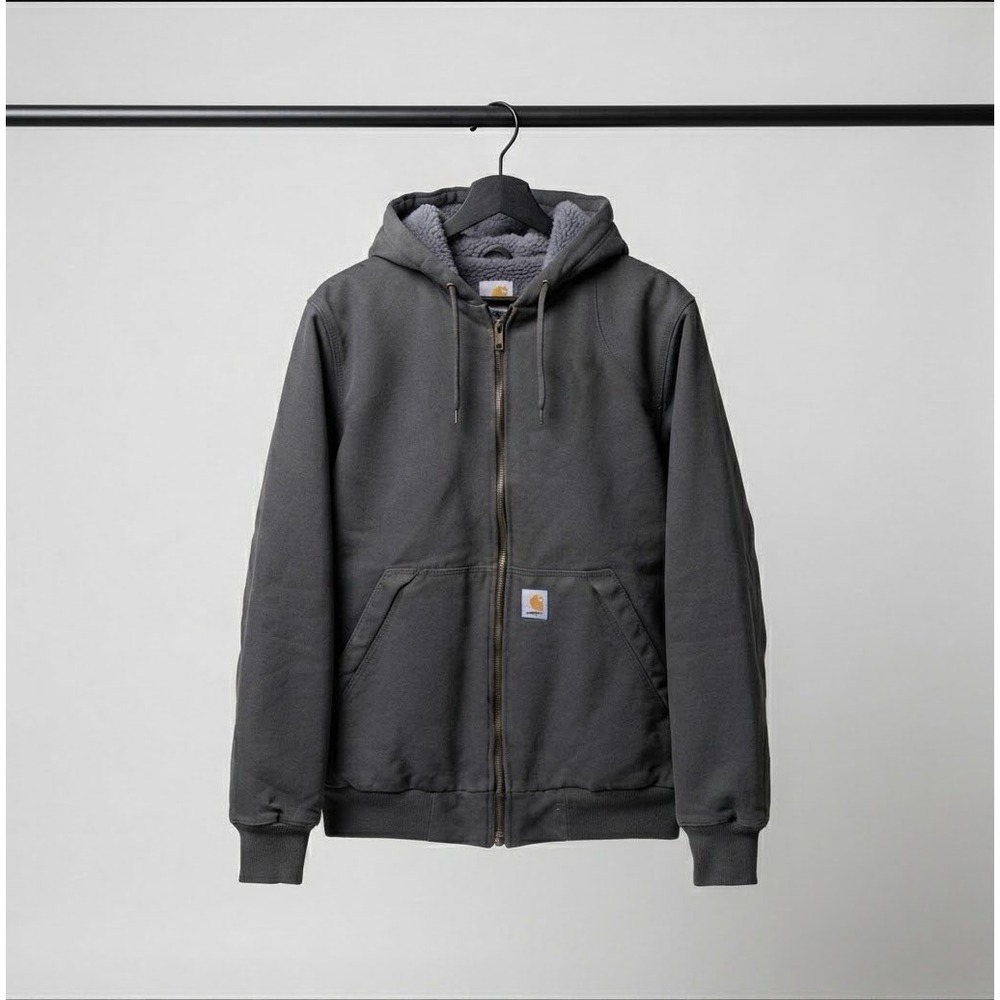 Carhartt Rain Defender Sherpa Lined Full Zip Hoodie Carbon Grey TS3308-M Mens M